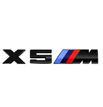 Емблема напис X5M для BMW чорна 175×25 мм пластик (на скотчі)