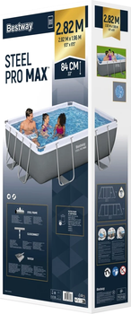 Каркасний басейн Bestway Power Steel + 4-в-1 + насос + фільтр 282 x 196 x 84 см 9 x 6 FT (6941607366486)