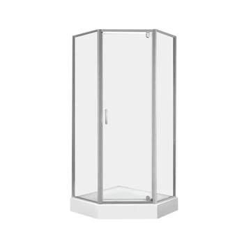 Набір Qtap душова кабіна Leo CRM10995-AC6 Clear 2020x900x900 мм + піддон Diamond 309912 90x90x12 см з сифоном, акриловий піддон