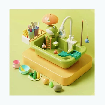 Детская игровая мойка с водой • Кухонный игровой набор с краном и циркуляцией воды • Развивающая игрушка для детей