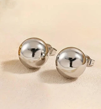 Серьги бижутерия Диаметр 1.2 см jeweston Серебристого цвета