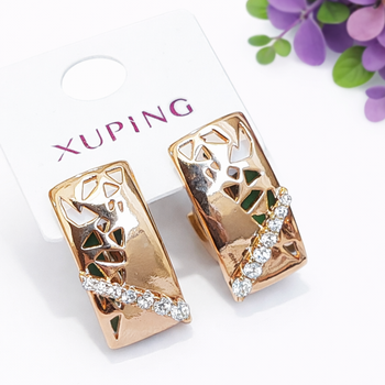 Сережки Xuping Jewelry довжина 1.8см ширина 9мм медичне золото позолота 18К с1612