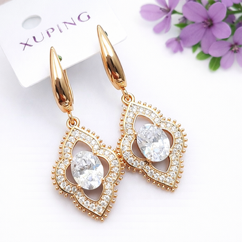 Сережки Xuping Jewelry довжина 4.2см ширина 1.7см медичне золото позолота 18К с1645