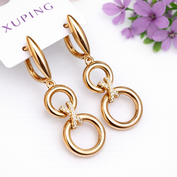 Сережки Xuping Jewelry довжина 4.4см ширина 1.5см медичне золото позолота 18К с1644