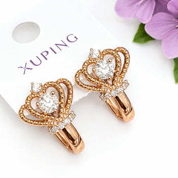 Сережки Xuping Jewelry довжина 1.8см ширина 1.2см медичне золото позолота 18К с1598