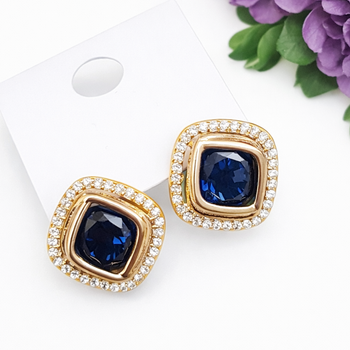 Серьги Xuping Jewelry длина 1.5см ширина 1.5см медицинское золото позолота 18К с1556