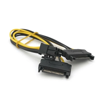Кабель-перехідник для живлення відеокарти SATA + SATA -> 6P, OEM Q50