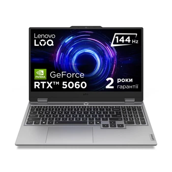 Lenovo Ноутбук Lenovo LOQ 15IRX10 15.6" FHD IPS AG, Intel i7-13650HX, 24GB, F512GB, NVD5060-8, DOS, сірий
