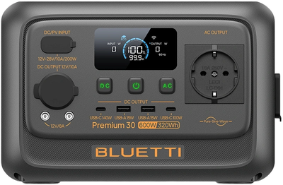 Stacja ładująca Bluetti Premium 30 V2 / 600 W / 288 Wh / LiFePO4 (P-PR30V2-EU-GY-BL-010)