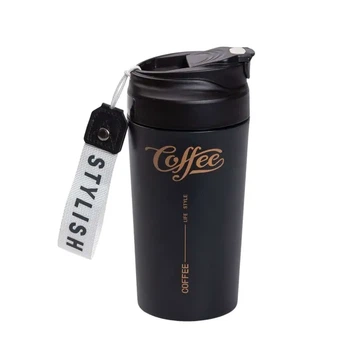 Термокружка Coffee 480 мл з керамічною колбою, чорна