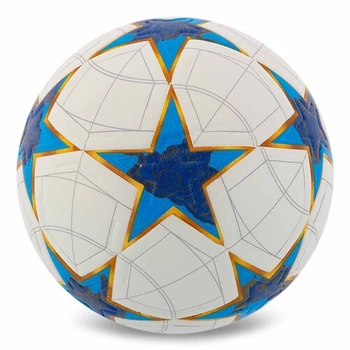 Мяч футбольный №5 PU ламинированный клееный STARS SP-Sport FB-7586 Белый-синий