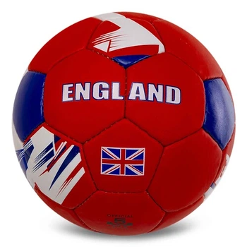Мяч футбольный №5 PU Гриппи сшит вручную BALLONSTAR ENGLAND FB-0047-798 Красный-белый