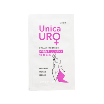 Тестер гель для интимной гигиены UnicaUro Lady (женщины 18-45 лет) с пробиотиками Уника Уро Леди pH 4,5, 7 мл