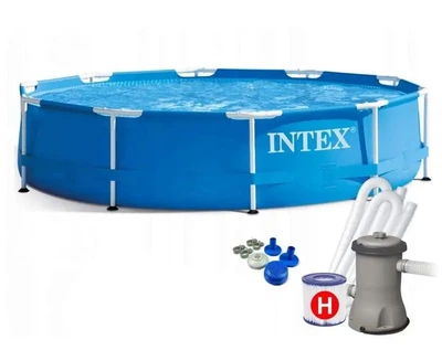 Бассейн каркасный семейный 4485 л Intex 28202 305х76 см, с металлическим каркасом и фильтром-насос, круглый, виниловый