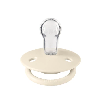 Соска пустышка BIBS De Lux Silicone (круглая) 0-36 мес – Ivory