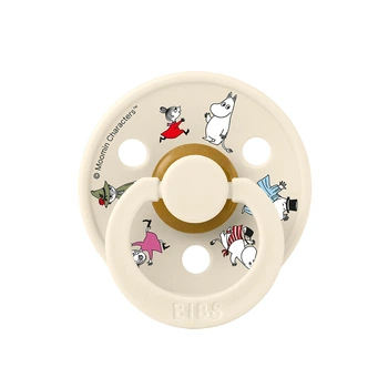 Соска пустышка BIBS x Moomins Color Latex Round (круглая) Friends – Ivory 6-18 мес
