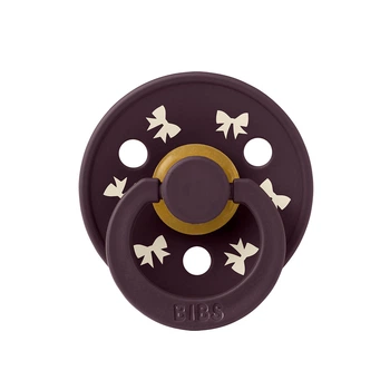Соска пустушка BIBS Colour Latex кругла Holiday Bow 0-6 міс