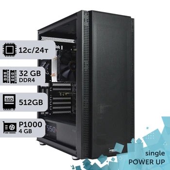 Рабочая станция PowerUp #357 Xeon E5 2690 v3/32 GB/SSD 512GB/NVIDIA Quadro P1000 4GB для 3D моделирования видеомонтажа рендеринга для инженеров и архитекторов