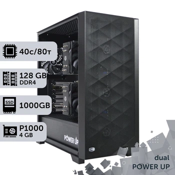 Двухпроцессорная рабочая станция PowerUp #570 Xeon E5 2673 v4 x2/128 GB/SSD 1TB/NVIDIA Quadro P1000 4GB для 3D моделирования видеомонтажа рендеринга для инженеров и архитекторов