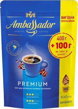 Кава розчинна Ambassador Premium 400 г + 100 г
