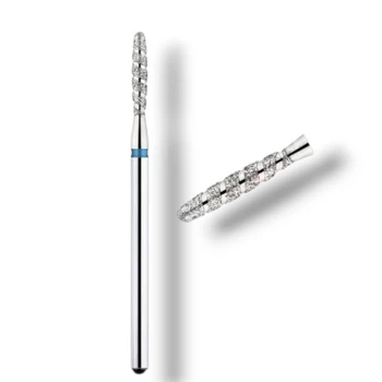 Фреза алмазна Nail Drill полум'я торнадо безпечна 2,0*10 М Синя