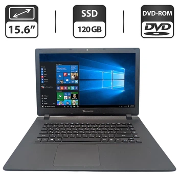 Ноутбук Packard Bell ENTF718M / 15.6" (1366x768) TN / Intel Celeron N2830 (2 ядра по 2.16 - 2.41 GHz) / 8 GB DDR3 / 120 GB SSD / Intel HD Graphics / WebCam / DVD-ROM б/у