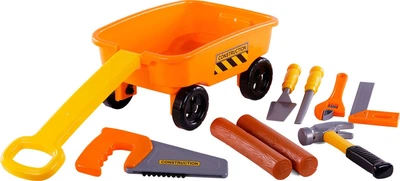 Zestaw Cavallino Wózek Bolderkar z narzędziami i kłodami pomarańczowy 9 elementów 1450906 (8719214073794)