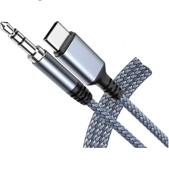 Адаптер Highwings USB Type C to 3.5мм 1м серый