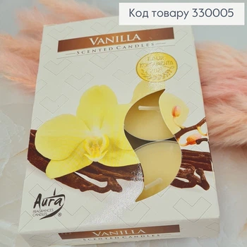 Аромасвічі таблетки, свічка із запахом Ванілі 6 шт/4 години горіння, свічка Bispol