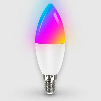 Лампа розумна MOES Matter Tuya WiFi E14, 9W, RGB+CCT, димування, 16 млн кольорів, Google Home, Alexa