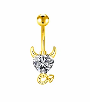 Серьга для пирсинга пупка Asteel P0225280 Дьявол золото