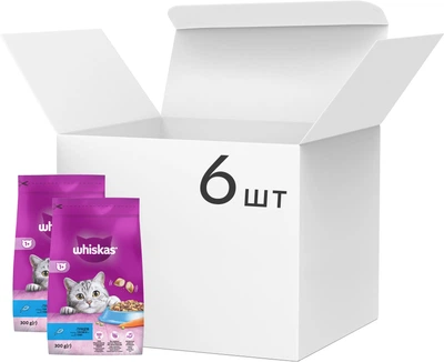 Упаковка сухого корма для котов Whiskas с тунцом 6 х 300 г (5900951356612)