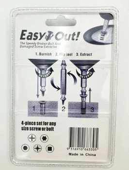 Набор экстракторов для извлечения сломанных болтов и саморезов Easy Out Tool набор 4 шт