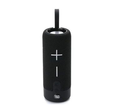 Портативная беспроводная Bluetooth-колонка TG-619C с мощным звучанием LED-подсветкой и ремешком для переноски Черный