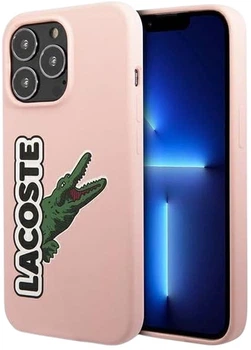 Etui Lacoste do iPhone 13 Pro Silicone Head Crocodile Pink (LCHC13LSHI)