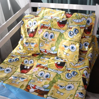 Простынь MirSon Бязь 17-0804 Funny Sponge Bob 150 х 220 см (2200011447254)