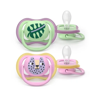 Пустышка Philips AVENT Ultra Air, 6-18 міс., салатово-рожева (SCF087/13)