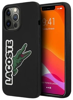 Etui Lacoste do iPhone 13 Pro Max Silicone Head Crocodile Black (LCHC13XSHK)