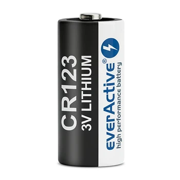 Батарейка литиевая everActive CR123A, 3V, bulk, 10 лет