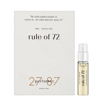 Пробник Парфюмированная вода унисекс 27 87 Perfumes Rule of 72 2 мл