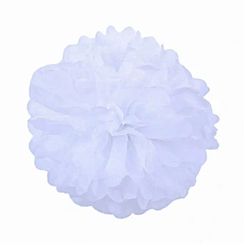 Помпоны декоративные бумажные 25см БЕЛЫЕ Белый Unison (0815-22 white)