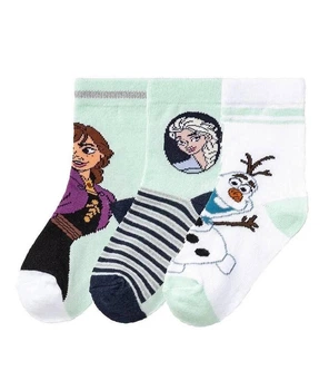 Шкарпетки дитячі 3 пари Frozen - розмір 23-26 (2-4 рочки) Білий Бірюзовий
