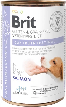Вологий беззерновий корм Brit Veterinary Diet Gastrointestinal для собак при захворюваннях шлунково-кишкового тракту, лосось і горох 400 г (8595602536153)