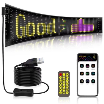 Гибкая LED панель с WiFi управлением 120x595 мм для авто и интерьера RGB подсветка с пультом ДУ Черная программируемая светодиодная матрица