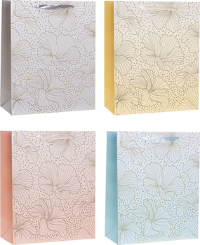 Zestaw torebek prezentowych Rozette Lux Graficzny 34 x 26 x 4.7 cm 12 szt (5907354136162)