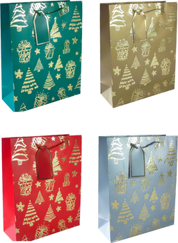 Zestaw torebek prezentowych W&K mix wzorów 41.5 x 30 x 3.5 cm 12 szt (5906168464140)