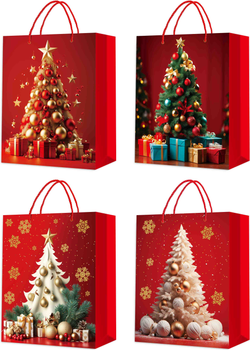 Zestaw torebek prezentowych W&K mix wzorów 40.5 x 31 x 3.7 cm 12 szt (5906168464423)