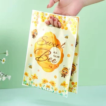 Подарунковий пакет Sweet Honey 25×16,5 см для подарунків, святковий пакет із бджілками, 1 шт