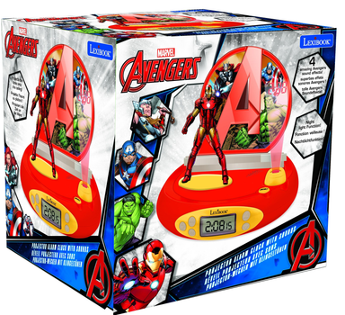 Lampka nocna-budzik Lexibook RP510AV Iron Man Avengers z projektorem (3380743070353)