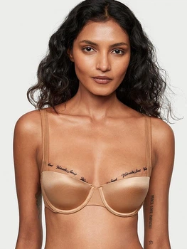 Бюстгальтер жіночий Victoria's Secret Very Sexy Logo Embroidered Balconette Nude (34D)